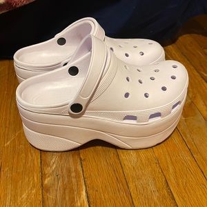 Platform white crocs